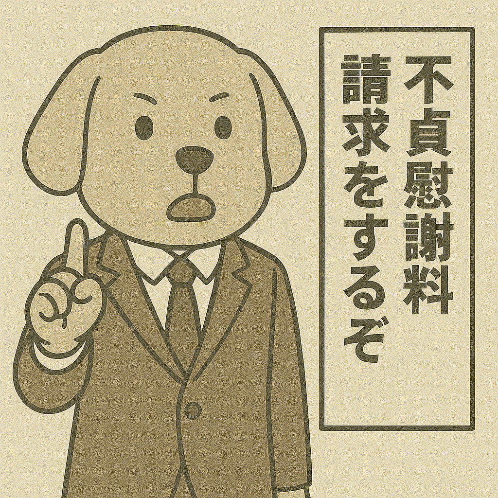 不貞慰謝料請求をする犬
