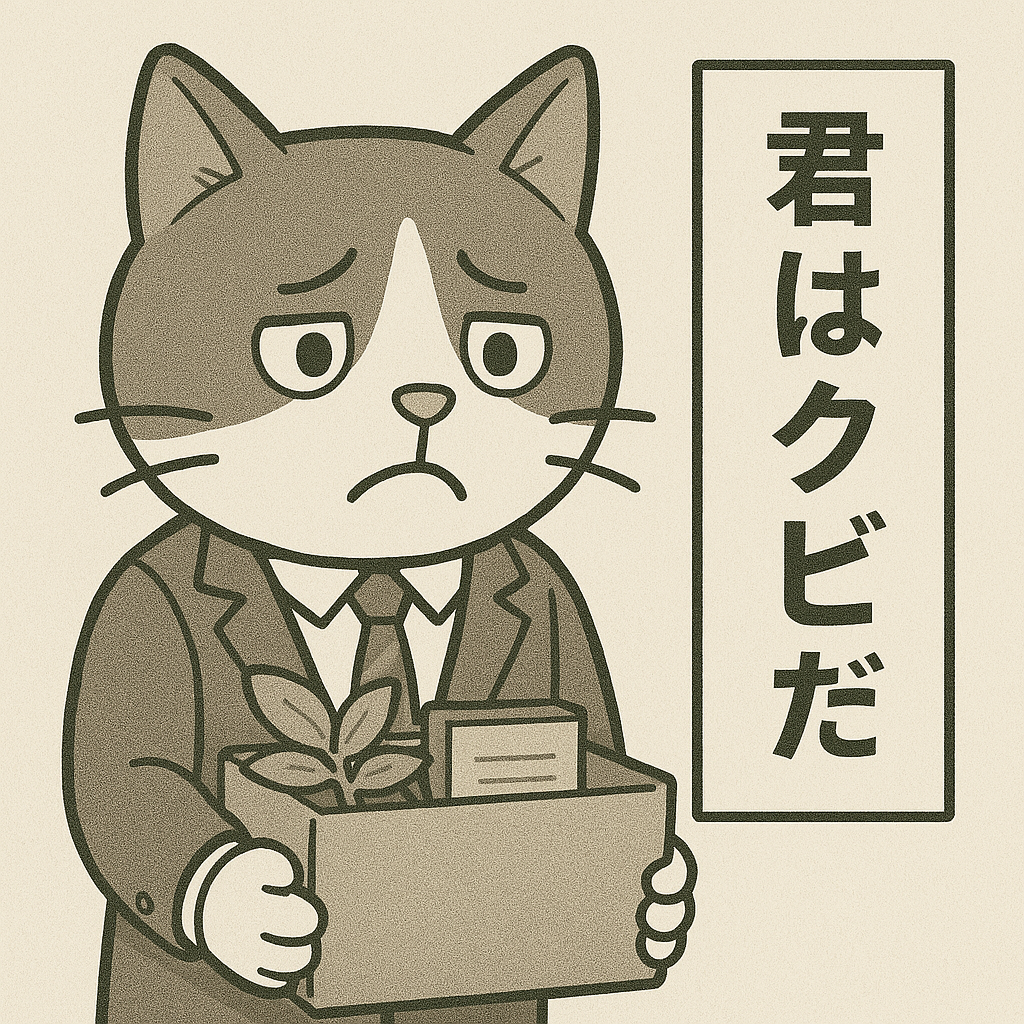 整理解雇される猫のイラスト