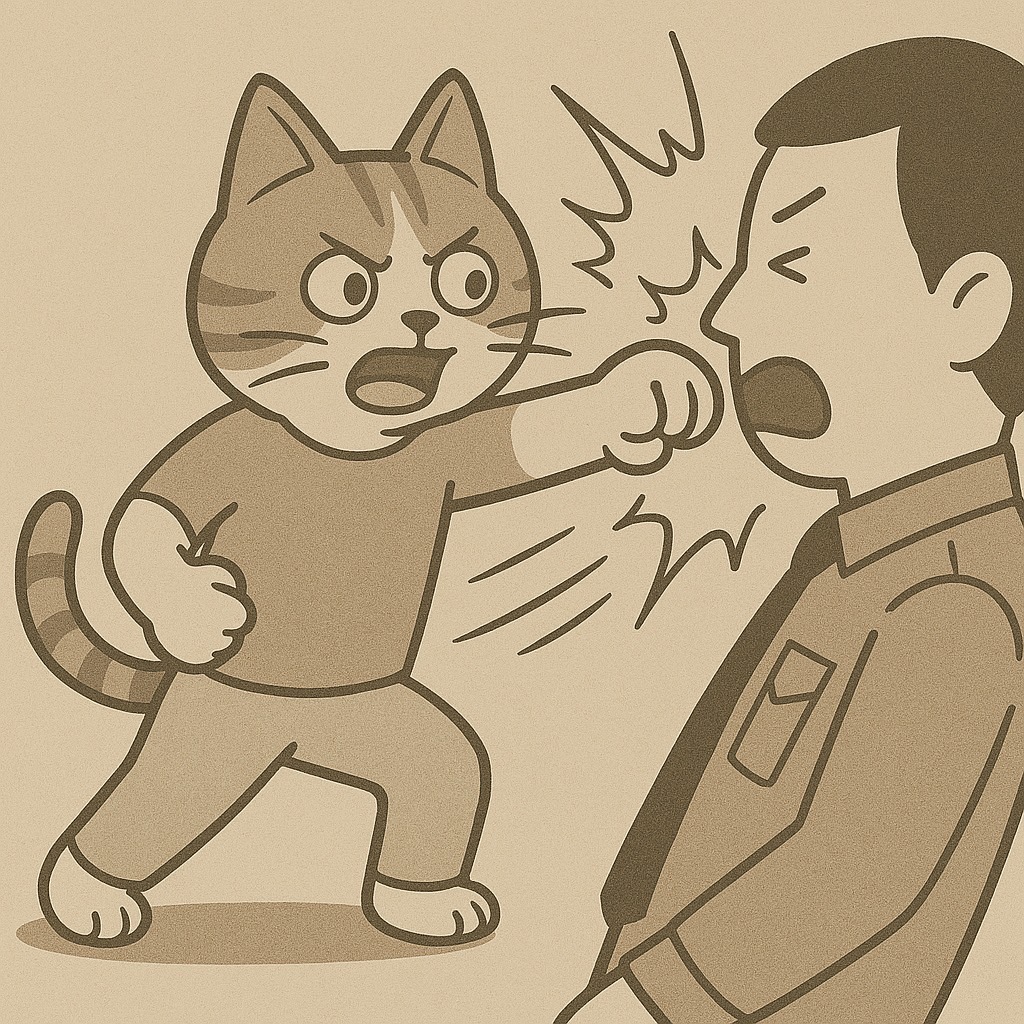 暴行する猫
