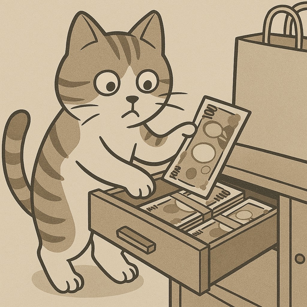窃盗をする猫