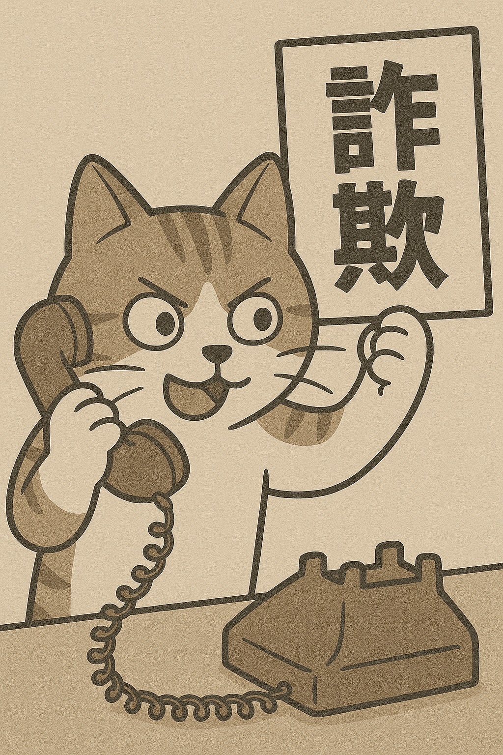 詐欺をする猫